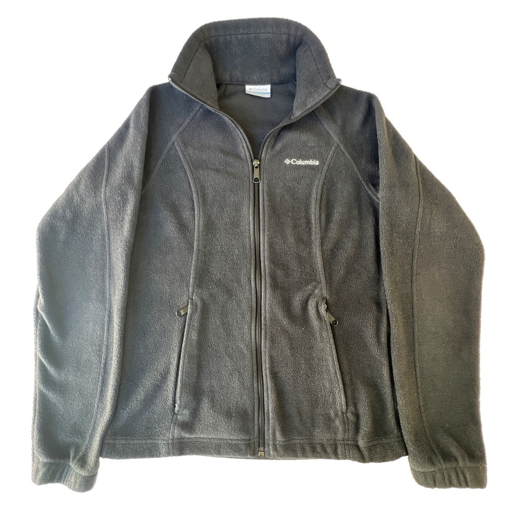 Columbia Fleece Jacket Womens XS Gray Full Zip Pockets Lightweight Outdoor